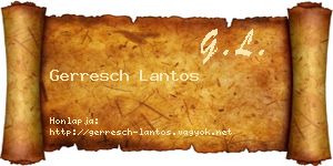 Gerresch Lantos névjegykártya
